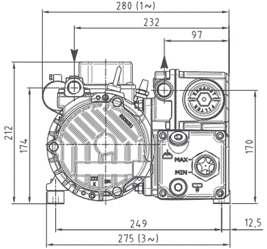 Размеры вакуумного насоса LC.25